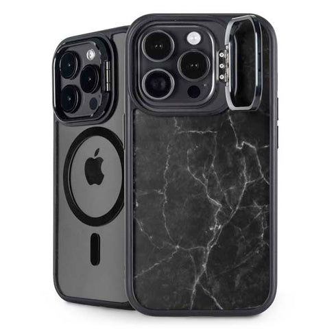 Black Marble iPhone 15 Pro Kickstand Case