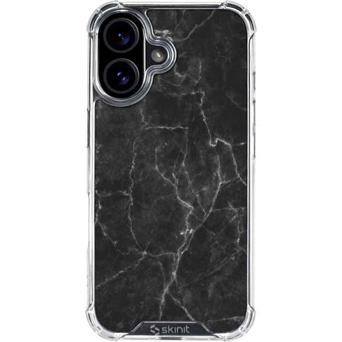 Black Marble iPhone 16 Clear Case