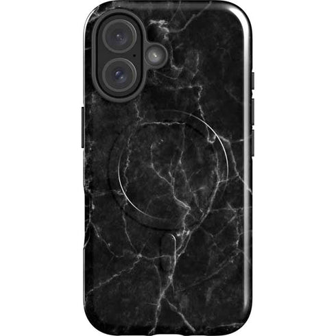 Black Marble iPhone 16 Magsafe Impact Case