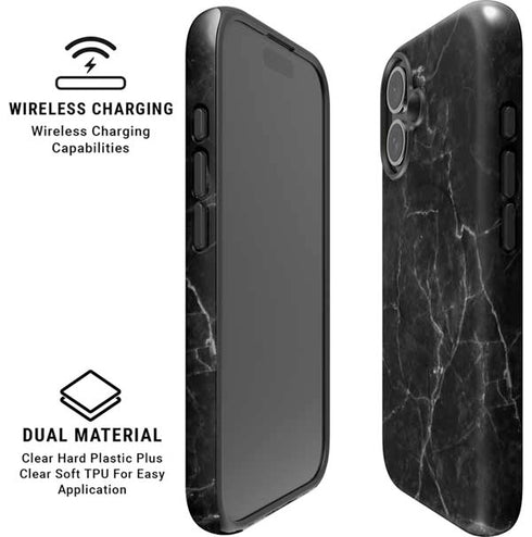 Black Marble iPhone 16 Magsafe Impact Case