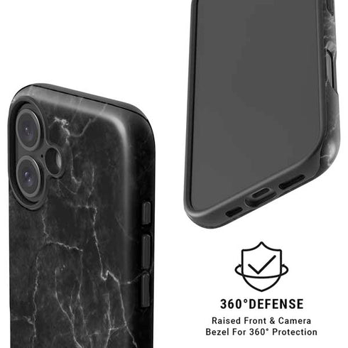 Black Marble iPhone 16 Plus Magsafe Impact Case
