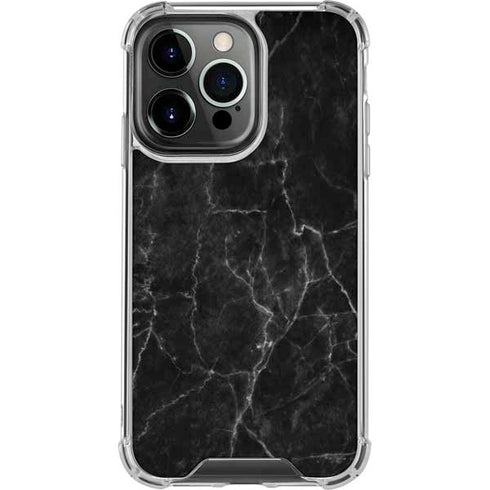 Black Marble iPhone 16 Pro Clear Case