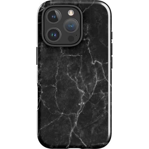 Black Marble iPhone 16 Pro Max Impact Case