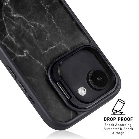 Black Marble iPhone 16e Kickstand Case