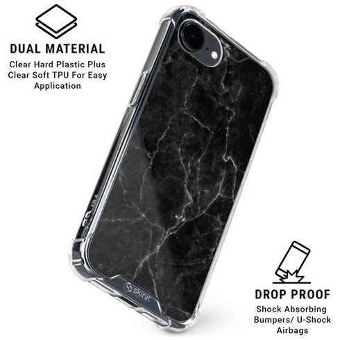 Black Marble iPhone 16e Clear Case
