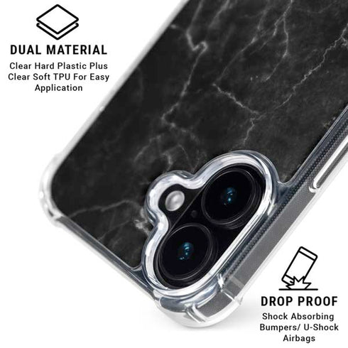 Black Marble iPhone 17 Clear Case