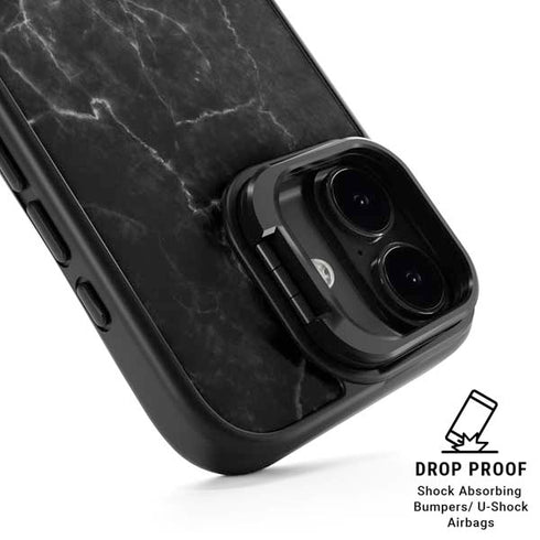 Black Marble iPhone 17 Kickstand Case