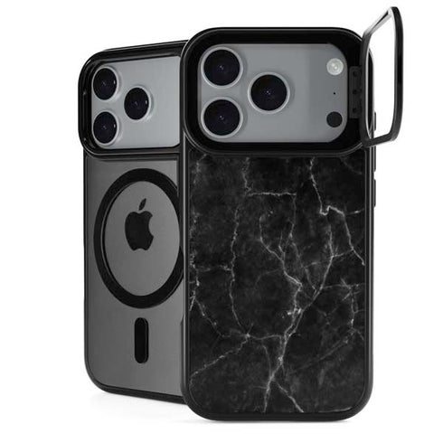 Black Marble iPhone 17 Pro Max Kickstand Case