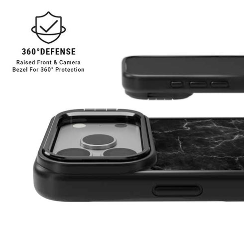 Black Marble iPhone 17 Pro Max Kickstand Case