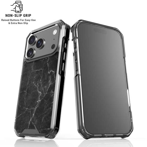 Black Marble iPhone 18 Pro Clear Case