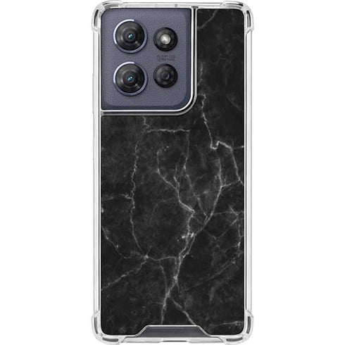 Black Marble Moto G 5G (2025) Clear Case