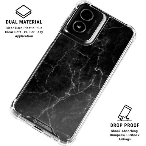 Black Marble Moto G Power 5G (2024) Clear Case