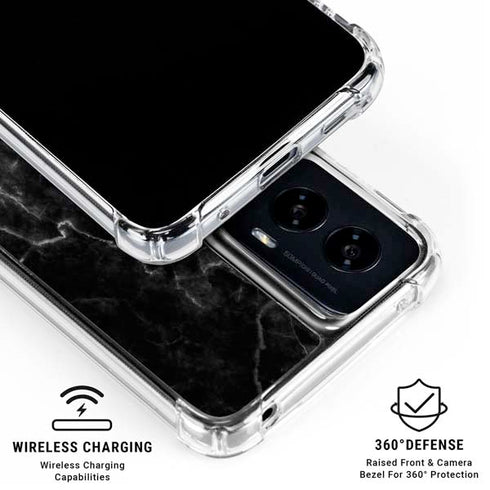 Black Marble Moto G Power 5G (2024) Clear Case