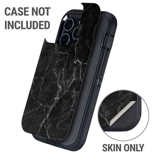 Black Marble Otterbox Defender iPhone Skin