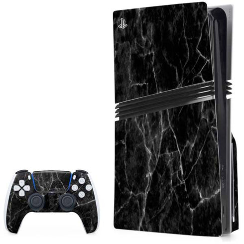 Black Marble PS5 Pro Disk Bundle Skin