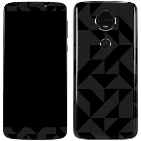 Black Geometric Moto E5 Plus Skin