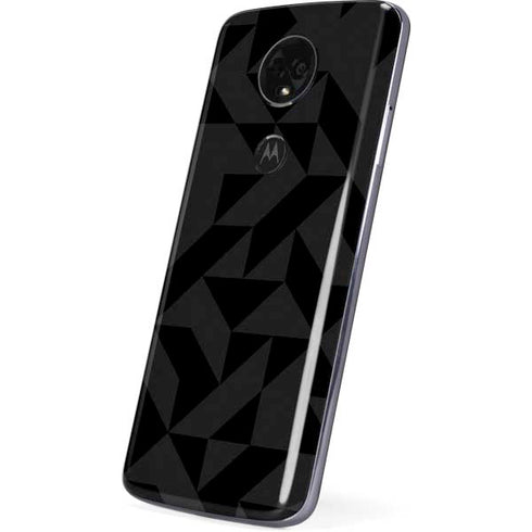 Black Geometric Moto E5 Plus Skin