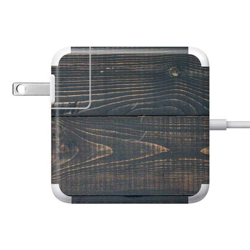 Black Painted Wood 85W Power Adapter (15 and 17 inch MacBook Pro Charger) Skin
