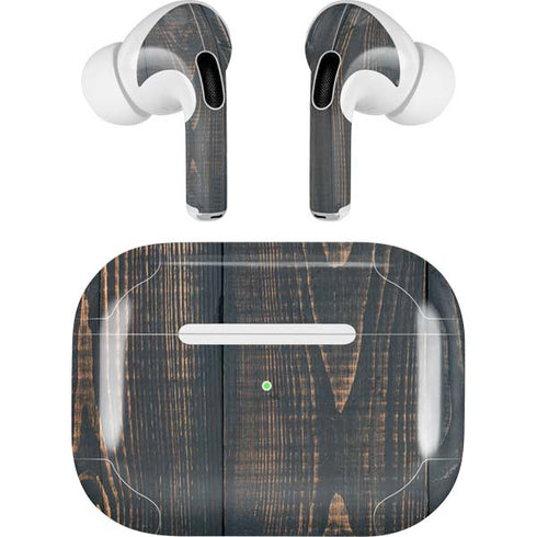 Black Painted Wood AirPods Skins