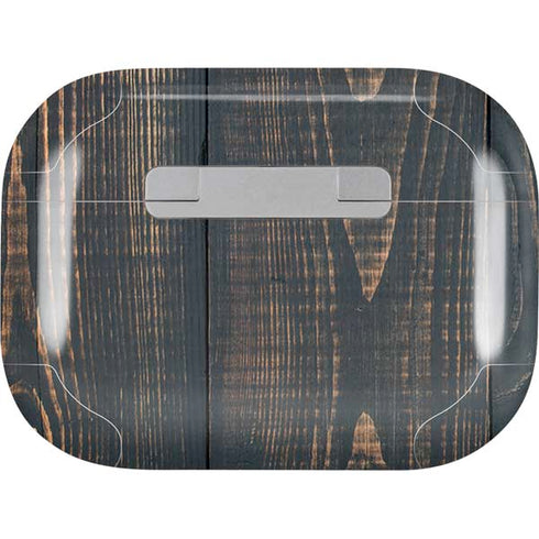 Black Painted Wood AirPods Skins