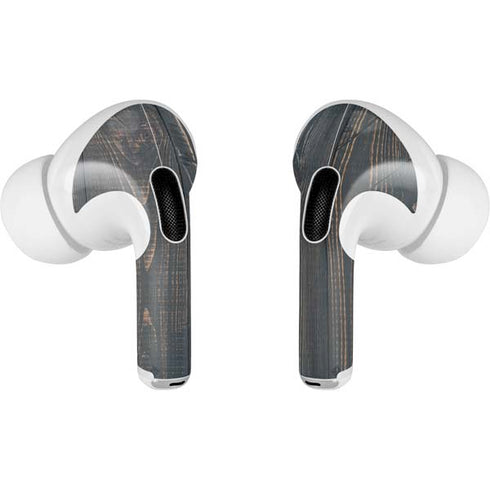 Black Painted Wood AirPods Skins