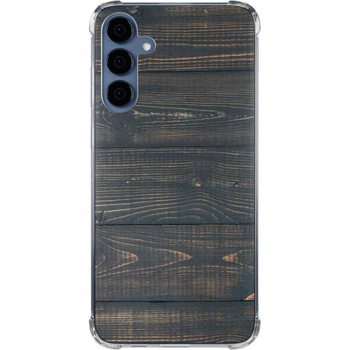 Black Painted Wood Galaxy A35 5G Clear Case