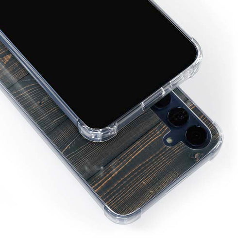 Black Painted Wood Galaxy A35 5G Clear Case