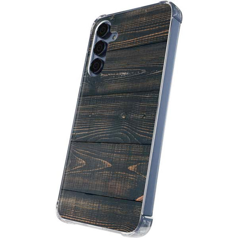 Black Painted Wood Galaxy A55 5G Clear Case