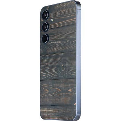 Black Painted Wood Galaxy A55 5G Skin