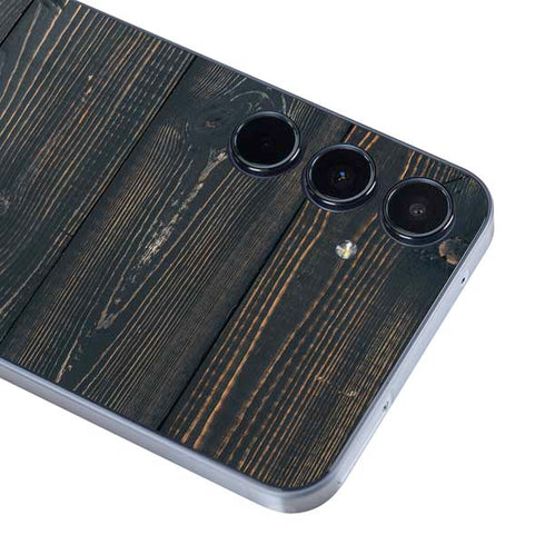 Black Painted Wood Galaxy A55 5G Skin