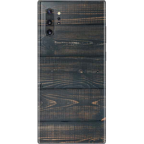 Black Painted Wood Galaxy Note 10 Plus Skin
