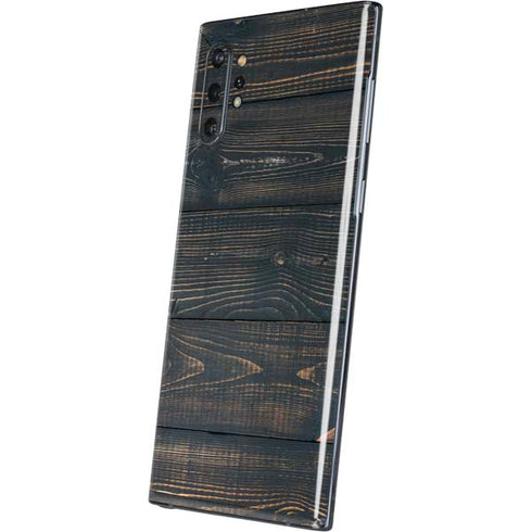 Black Painted Wood Galaxy Note 10 Plus Skin