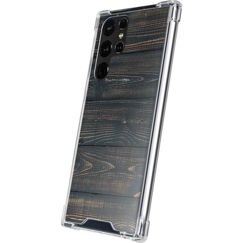 Black Painted Wood Galaxy S23 Ultra Clear Case