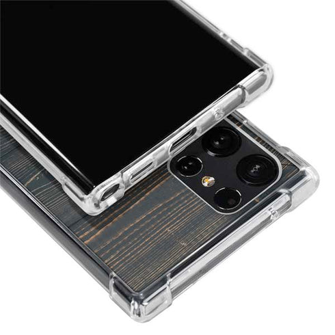 Black Painted Wood Galaxy S23 Ultra Clear Case