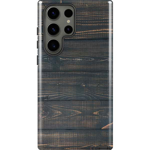 Black Painted Wood Galaxy S23 Ultra Pro Case