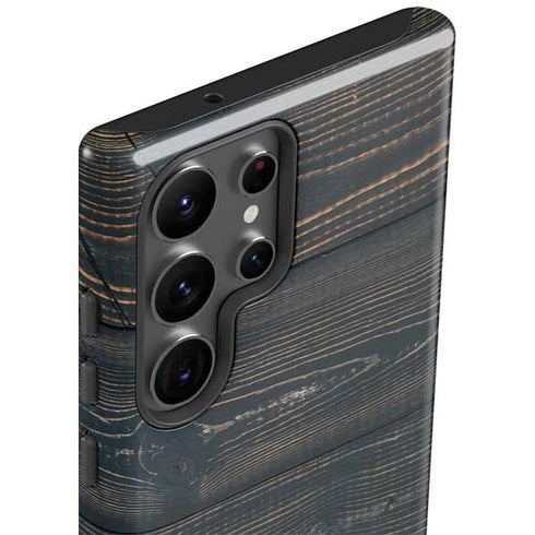 Black Painted Wood Galaxy S23 Ultra Pro Case