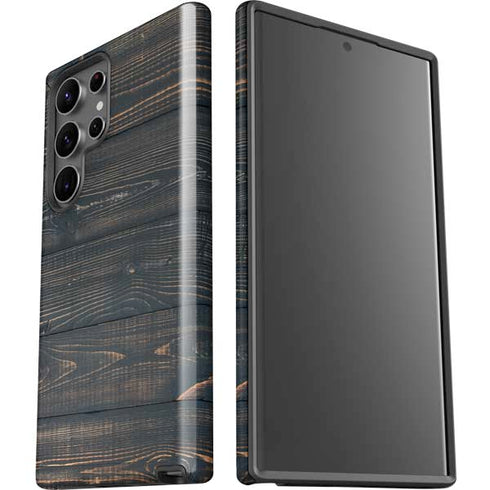 Black Painted Wood Galaxy S23 Ultra Pro Case
