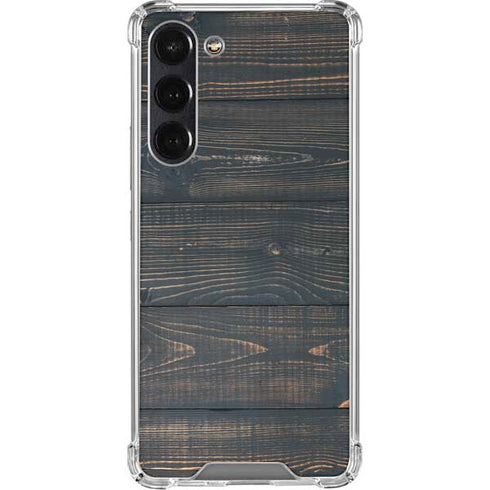 Black Painted Wood Galaxy S24 FE Clear Case