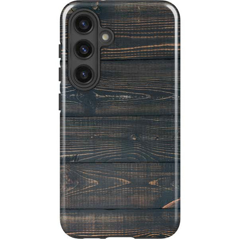 Black Painted Wood Galaxy S25 Impact Case