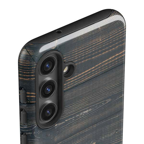 Black Painted Wood Galaxy S25 Impact Case