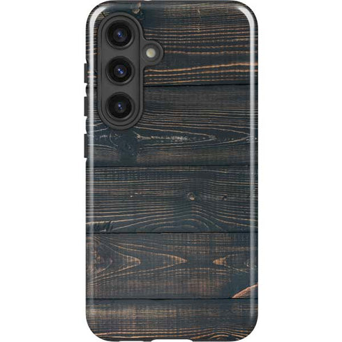 Black Painted Wood Galaxy S25 Plus Impact Case