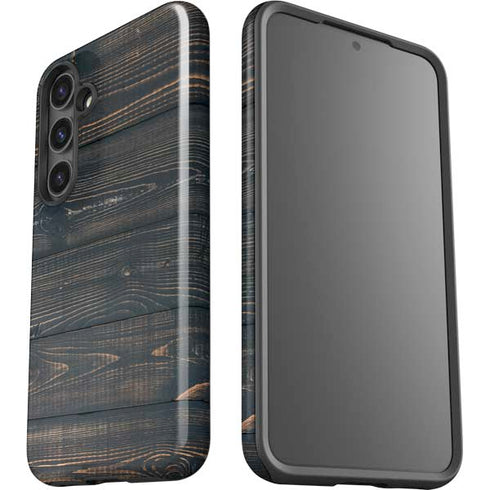 Black Painted Wood Galaxy S25 Plus Impact Case