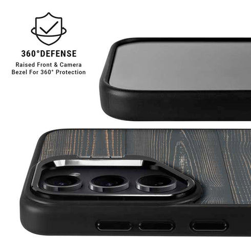 Black Painted Wood Galaxy S24 Plus Kickstand Case