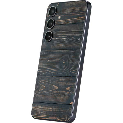 Black Painted Wood Galaxy S25 Plus Skin