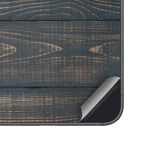 Black Painted Wood Galaxy S25 Plus Skin