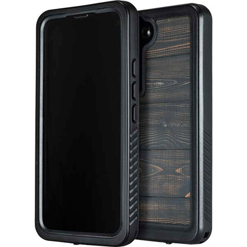 Black Painted Wood Galaxy S24 Plus Waterproof Case