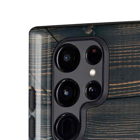 Black Painted Wood Galaxy S25 Ultra Impact Case