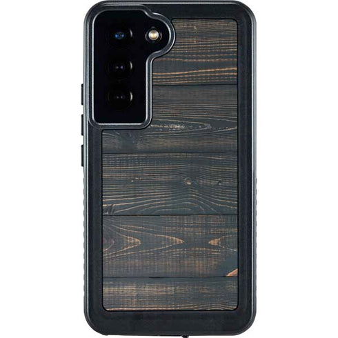 Black Painted Wood Galaxy S24 Waterproof Case