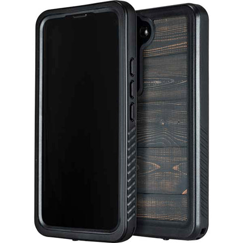 Black Painted Wood Galaxy S24 Waterproof Case