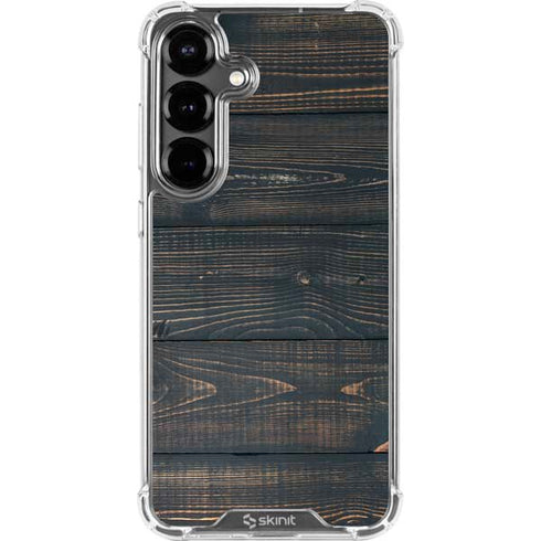 Black Painted Wood Galaxy S26 Clear Case